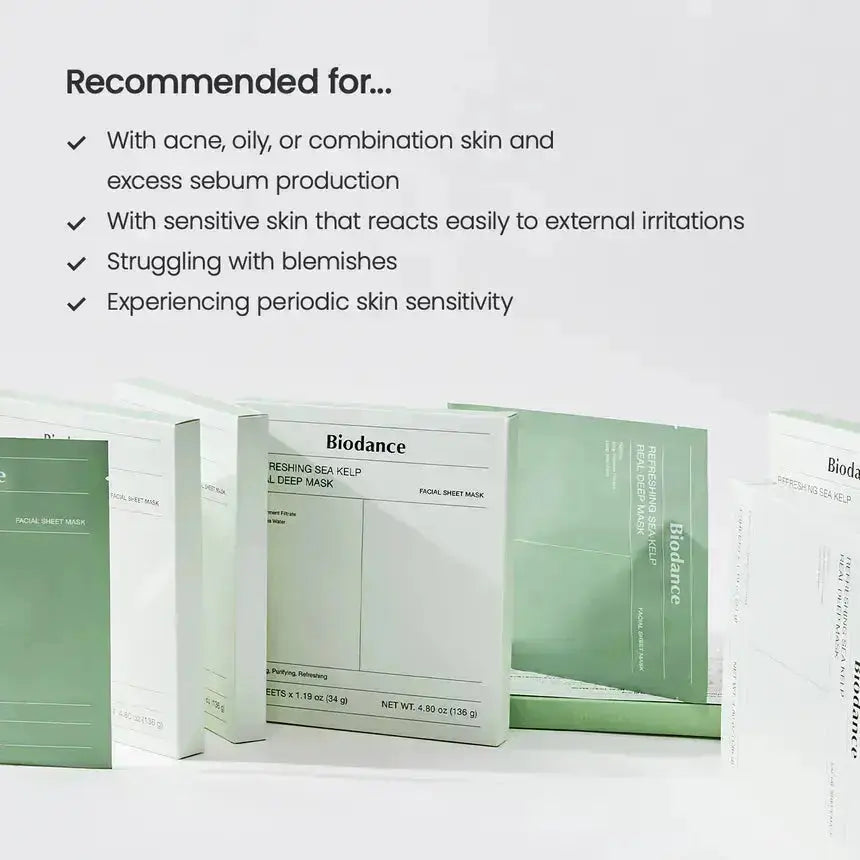 BIODANCE Refreshing Sea Kelp Real Deep Mask Set + Sea Kelp Gel Toner Pads BIODANCE