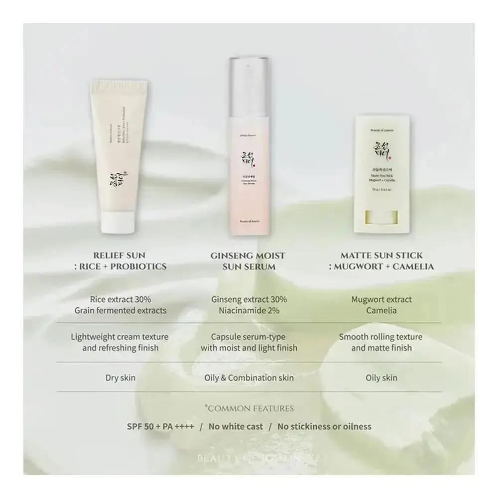 Beauty Of Joseon Perfect Hanbang Sun Trio Relief Sun + Matte Sun Stick + Sun Serum BEAUTY OF JOSEON