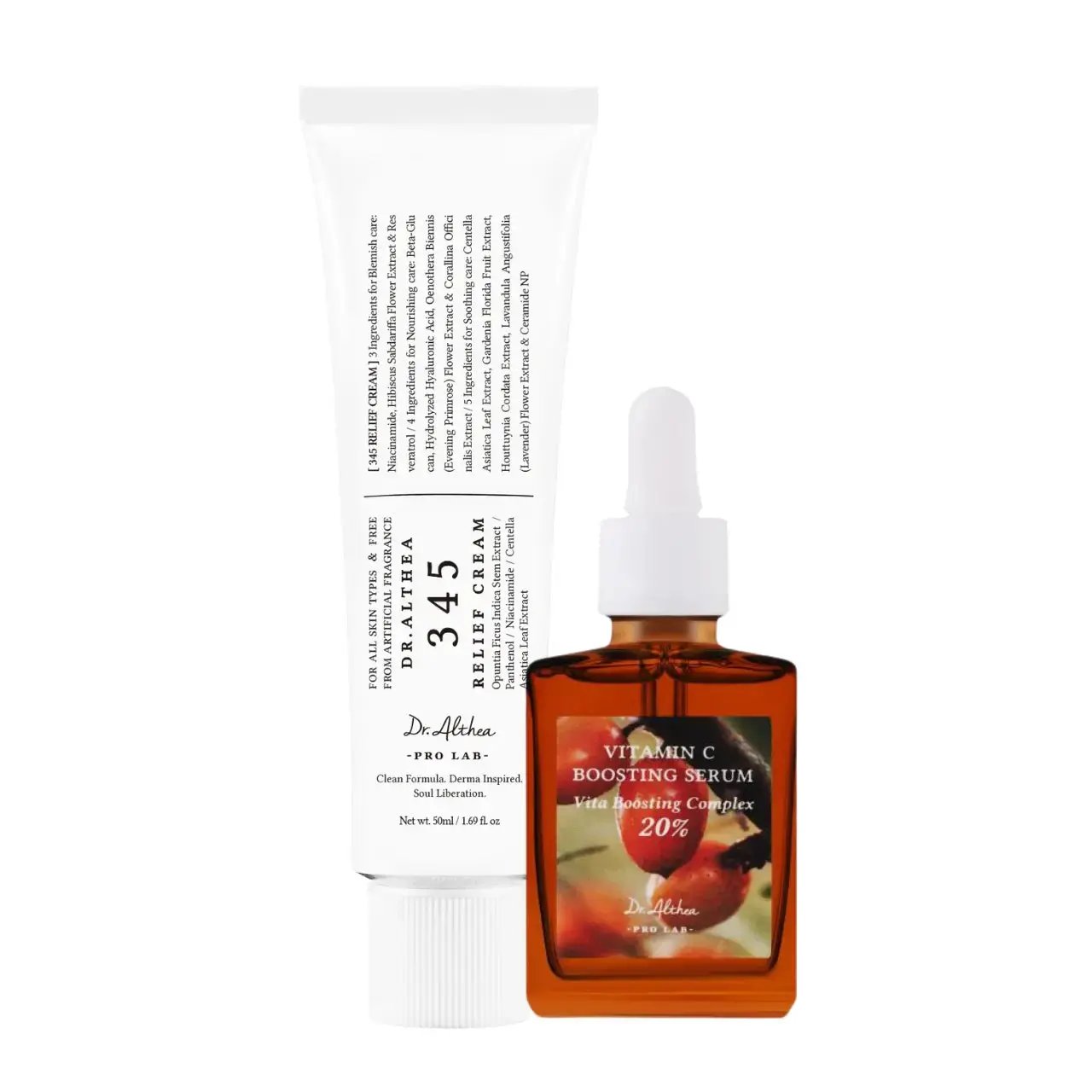DR ALTHEA 345 Relief Cream &  Vitamin C Boosting Serum SET DR ALTHEA