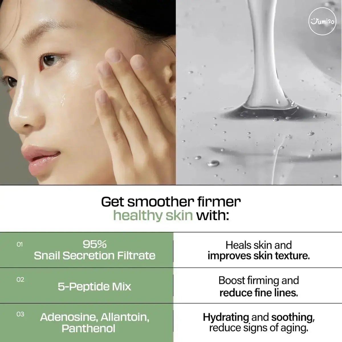 JUMISO Snail Mucin 95 + Peptide Facial Essence 140 ML JUMISO