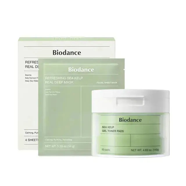 BIODANCE Refreshing Sea Kelp Real Deep Mask Set + Sea Kelp Gel Toner Pads BIODANCE