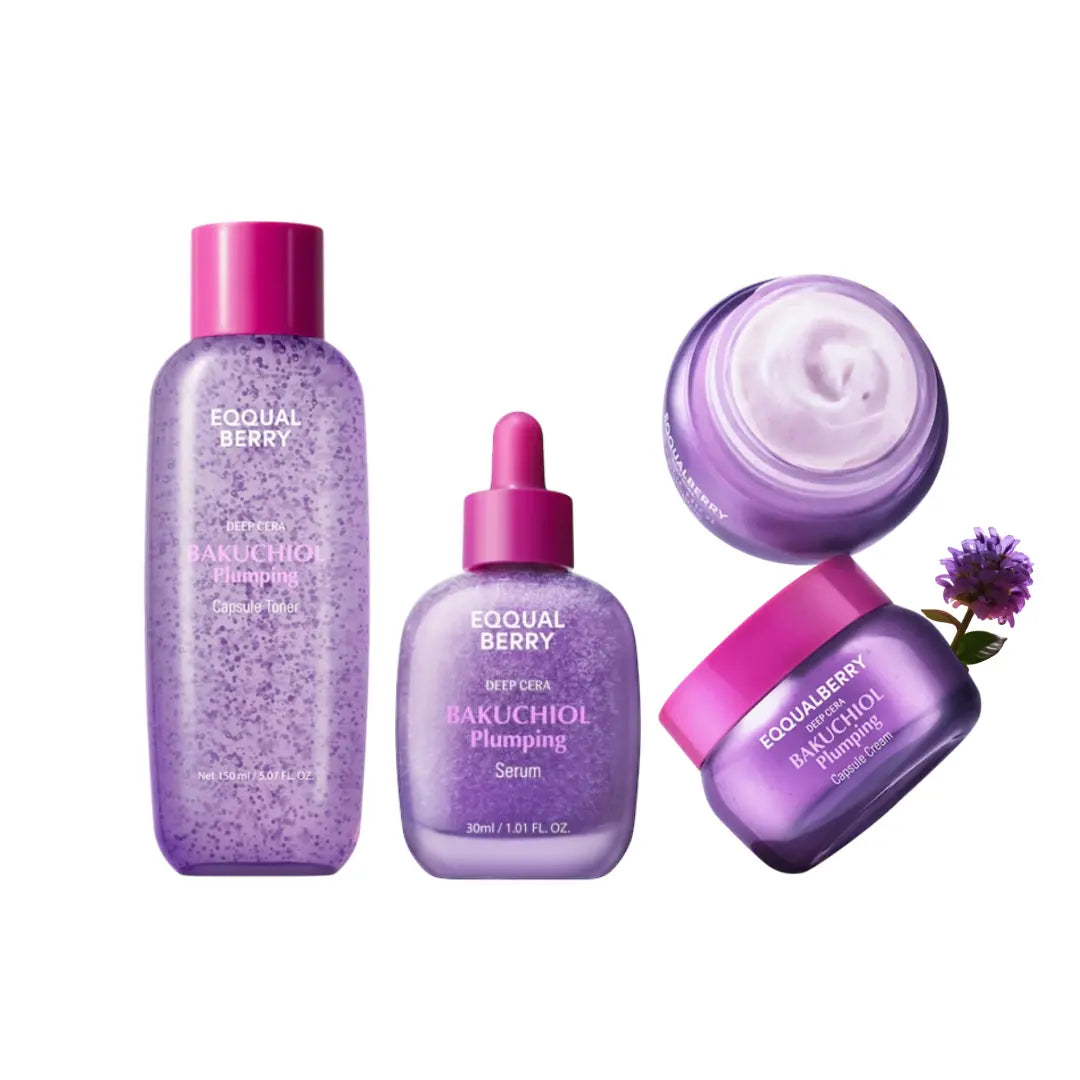 EQQUALBERRY Deep Cera Bakuchiol Plumping Skincare Set EQQUALBERRY