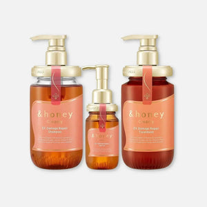 & Honey Creamy EX Damage Repair Shampoo, Treatment & Hair Oil Set & Honey
