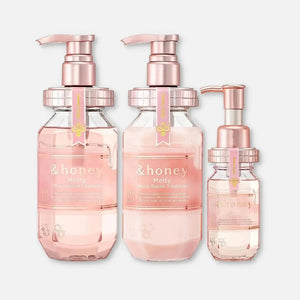& Honey Melty Moist Shampoo, Treatment & Hair Oil Set & Honey