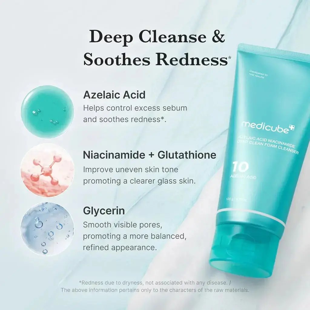 MEDICUBE Azelaic Acid + Niacinamide Deep Clean Foam Cleanser 120 gm Medicube