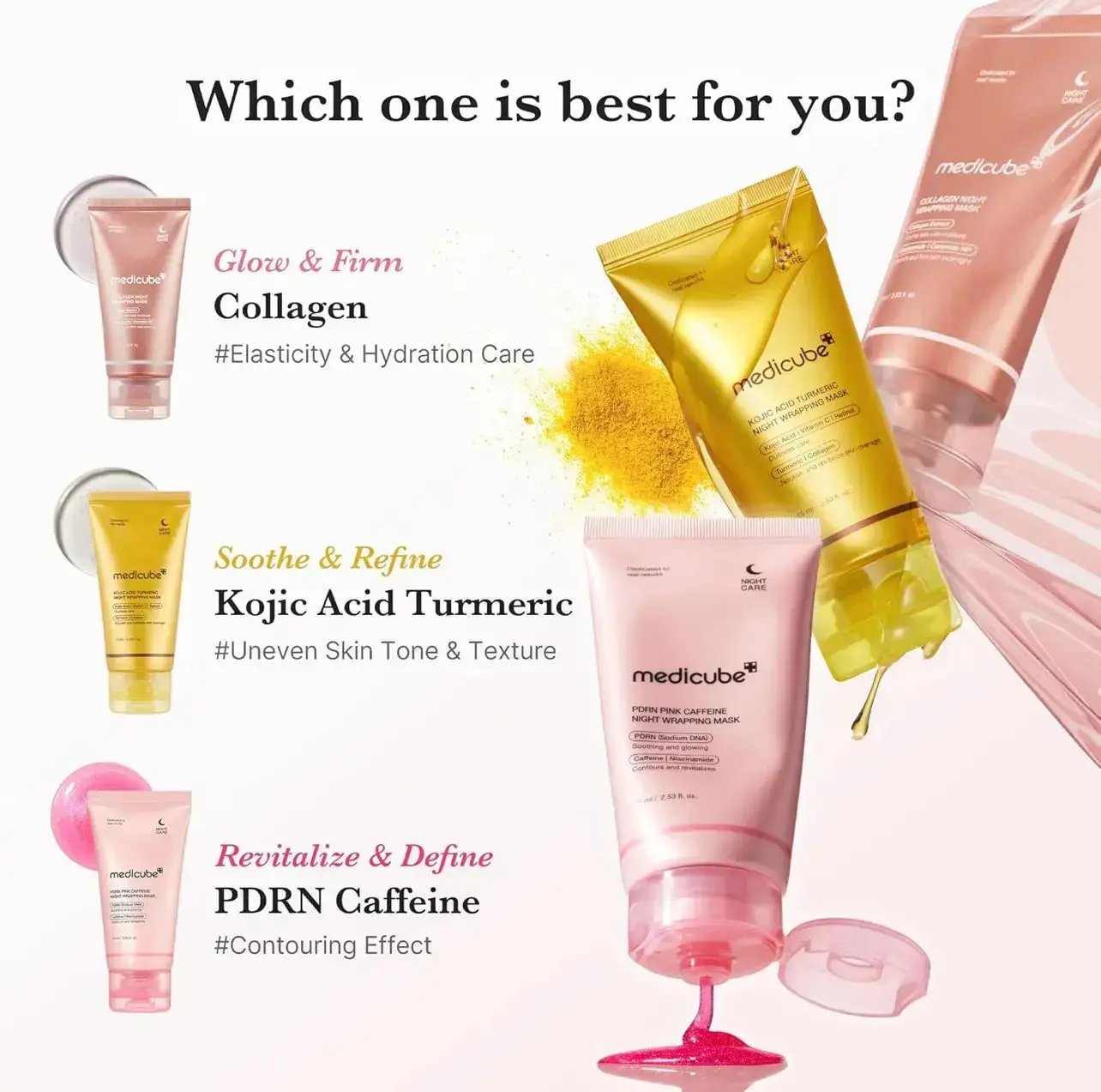 MEDICUBE PDRN Pink Caffeine Night Wrapping Mask 75 ml Medicube