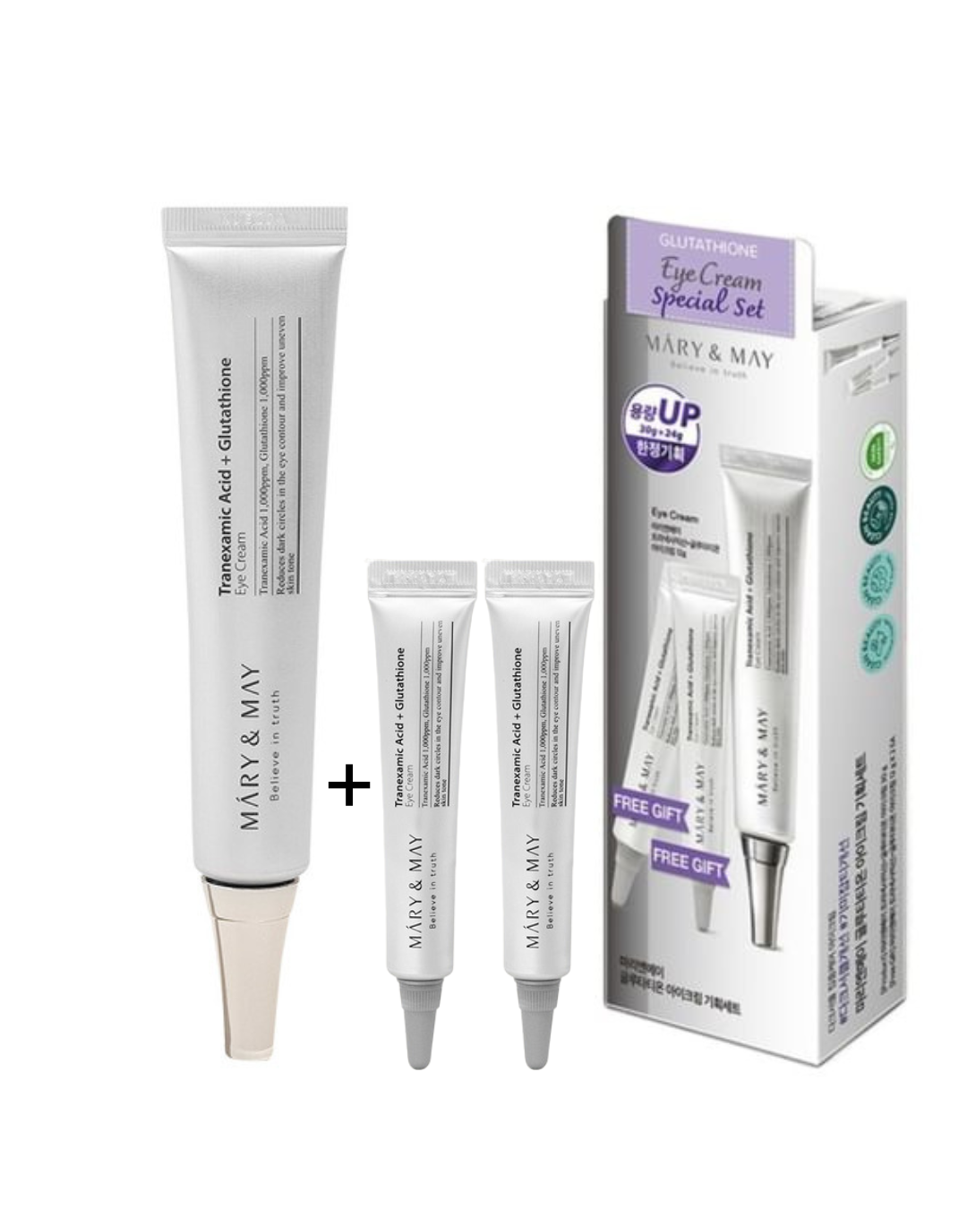 Mary & May Tranexamic Acid+ Glutathione Eye Cream  30ml + FREE 2pc mini Eye Cream Mary & May