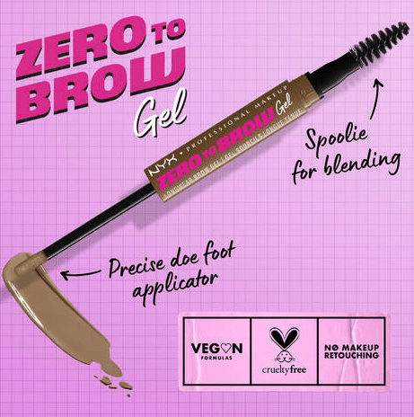 Zero to Brow Gel Longwear Eyebrow Gel NYX